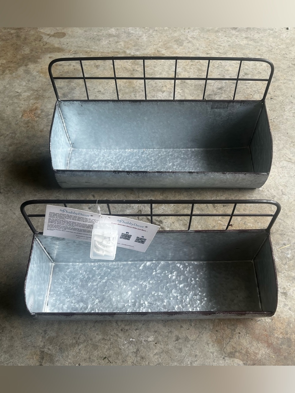 Galvanized Metal Wall Planter Shelf - Gray
